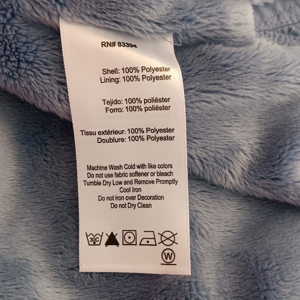 Aasics Jacket Fleece Lined Heat Retaining Warmth Reflective Hood Blue Medium - Picture 14 of 15